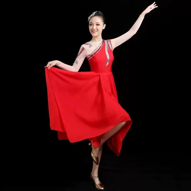 La nouvelle robe de spectacle de danse moderne pour femmes, chantant et danse, mode scène, fête, spe
