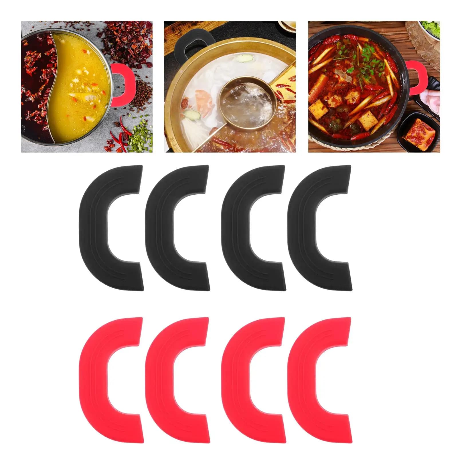 Poignée coordonnante en silicone pour poêles, support d'assistance, poignée de marmite chaude, gadge