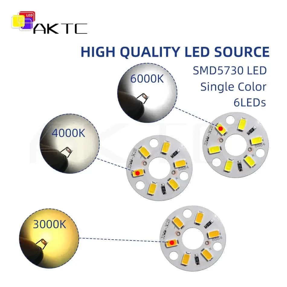Panneau Lumineux LED DC 12V 3W SMD5730, 10 Pièces, Source de Lumière 6 Gible, Panneau Rond Dia 32mm,