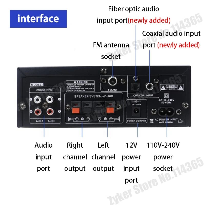 Amplificateur audio HiFi AK55, Max 900W, Amplificateurs de son Bluetooth numériques, Canal 2.0, Pris