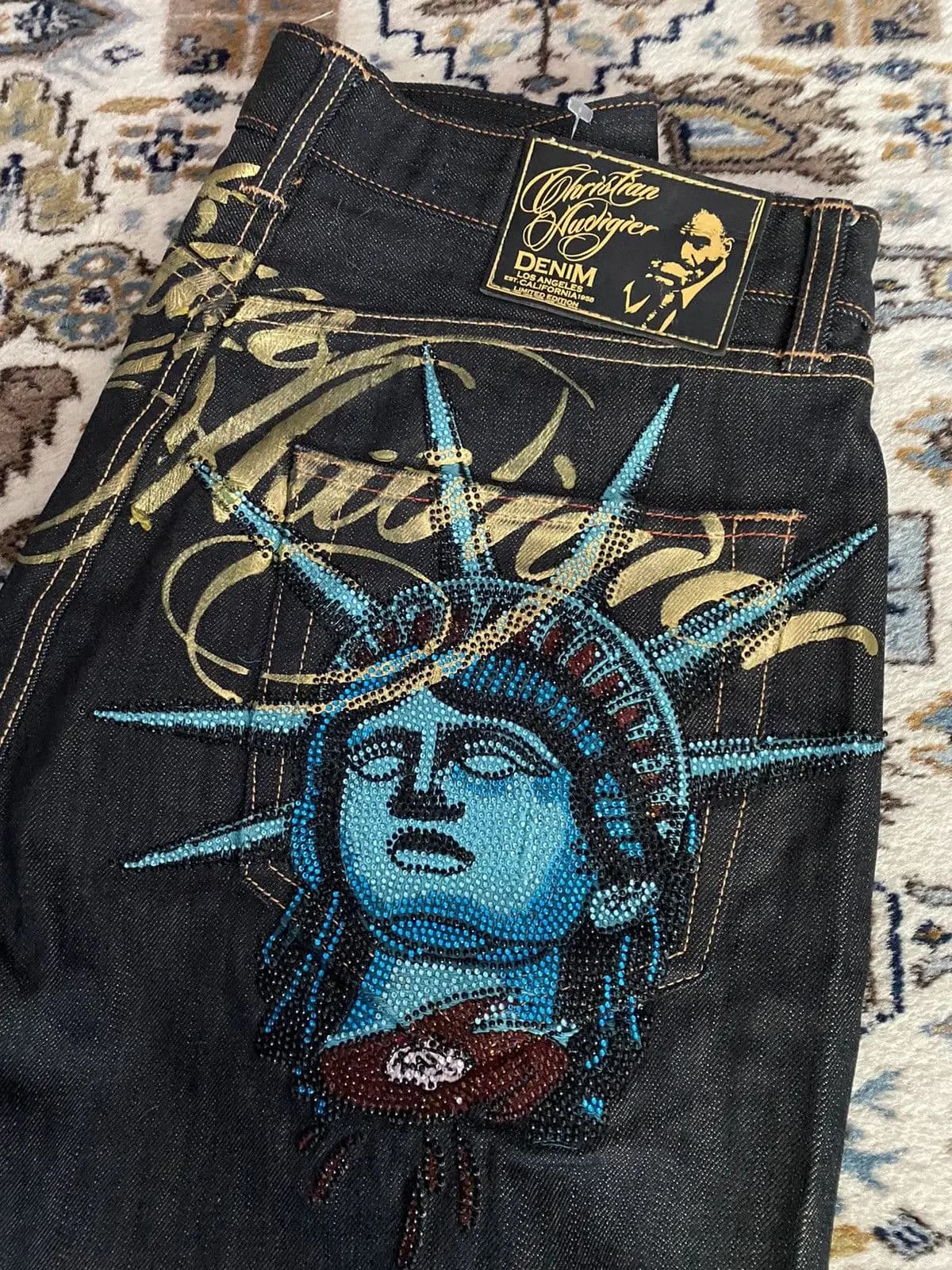 Vêtements pour femmes Harajuku Y2k années 2000, jeans vintage Statue de la Liberté, jeans décontract