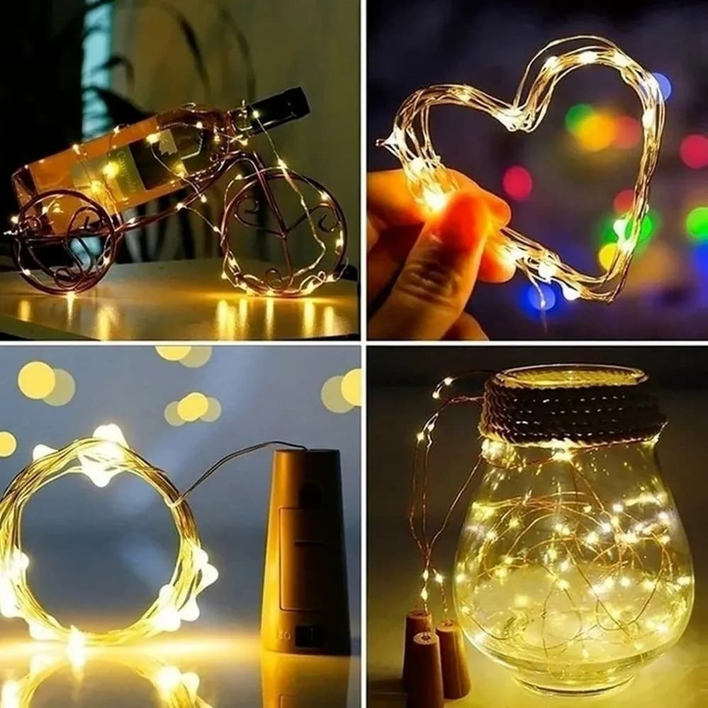 10 pièces LED bouteille de vin lumières avec liège lumières fée Mini chaîne lumières pour bouteilles