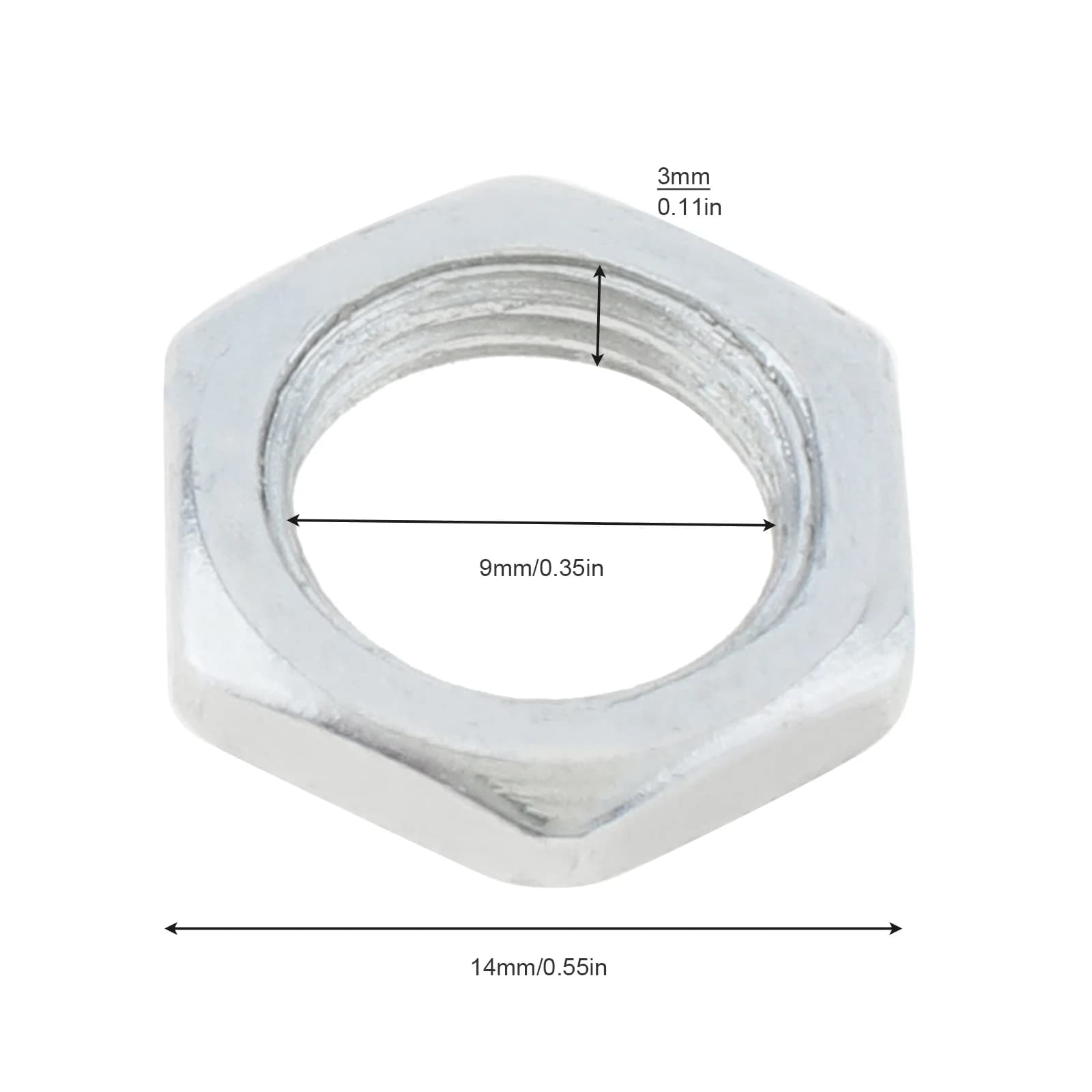 M10 x 1.0 filetage fin luminaire écrou hexagonal pour luminaire filetage fin plat écrou hexagonal fi