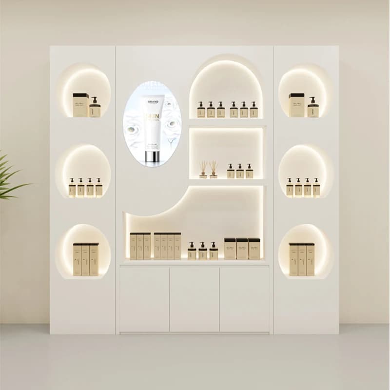 Vitrine de soins de la peau vitrine de cosmétiques professionnel personnalisé salon de beauté armoir