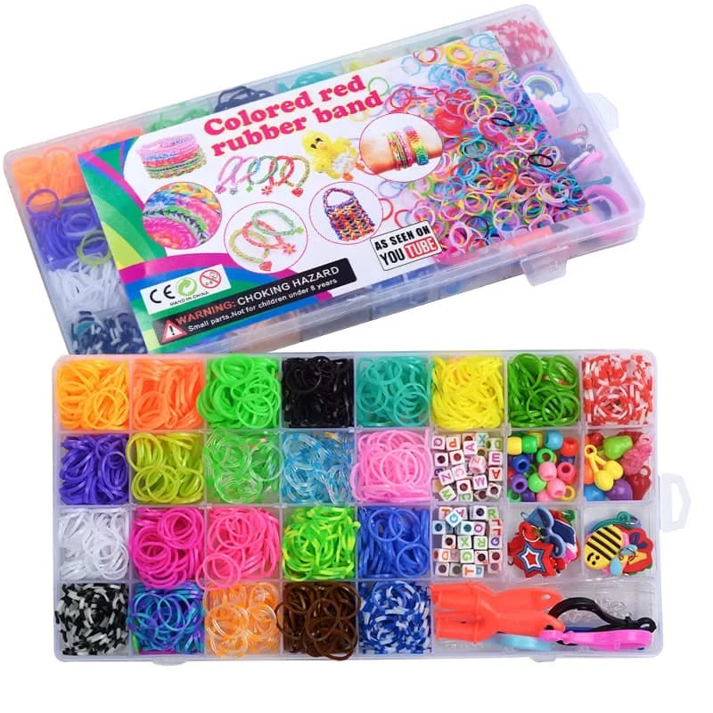 Ensemble de bandes de métier à tisser colorées créatives, Kit de fabrication de bracelets arc-en-cie