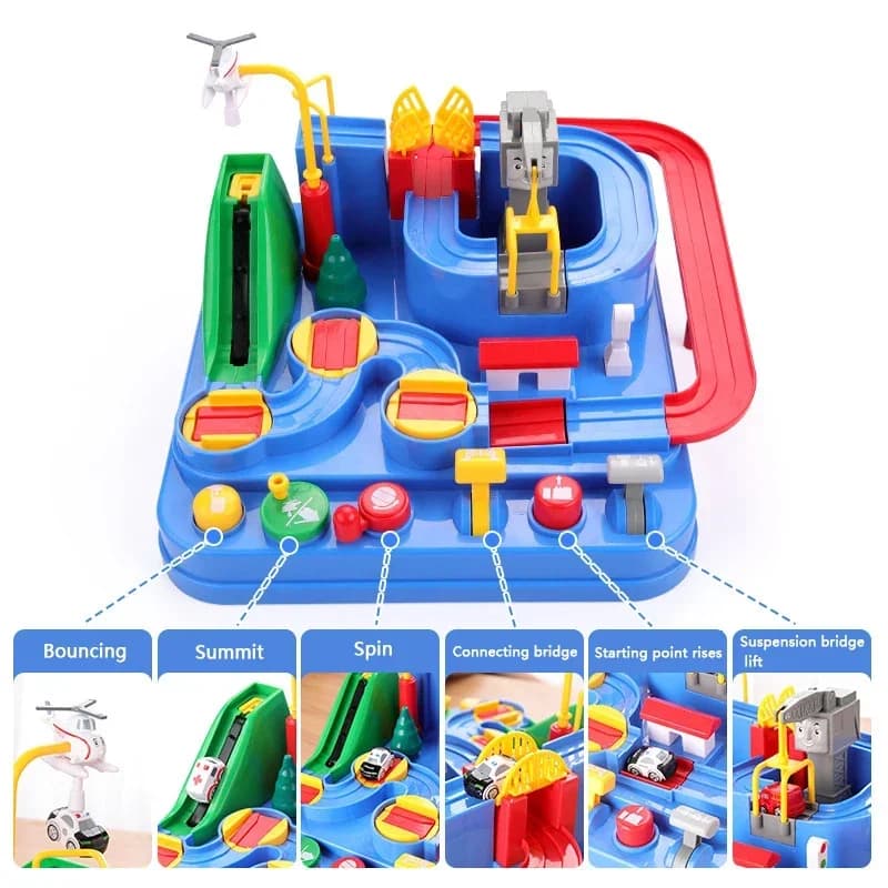 Modèle de voiture sur Rail de course, jouets éducatifs pour enfants, jeu d'aventure sur piste, cerve
