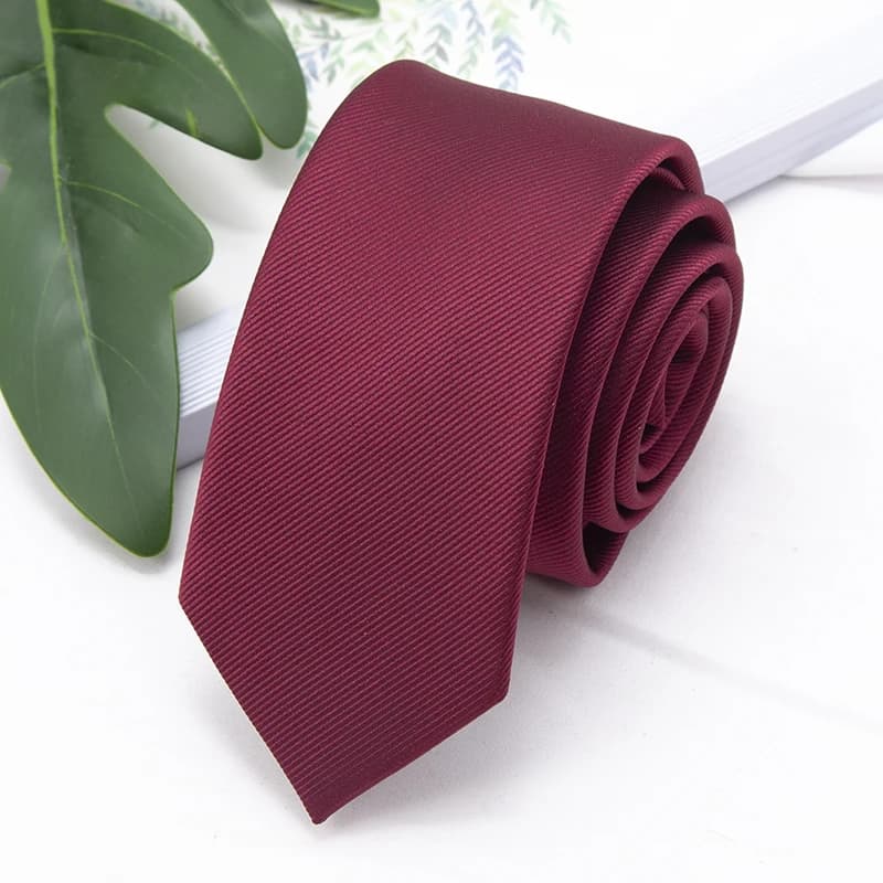 Cravate fine en Jacquard pour hommes d'affaires, cravate classique britannique de couleur unie, acce