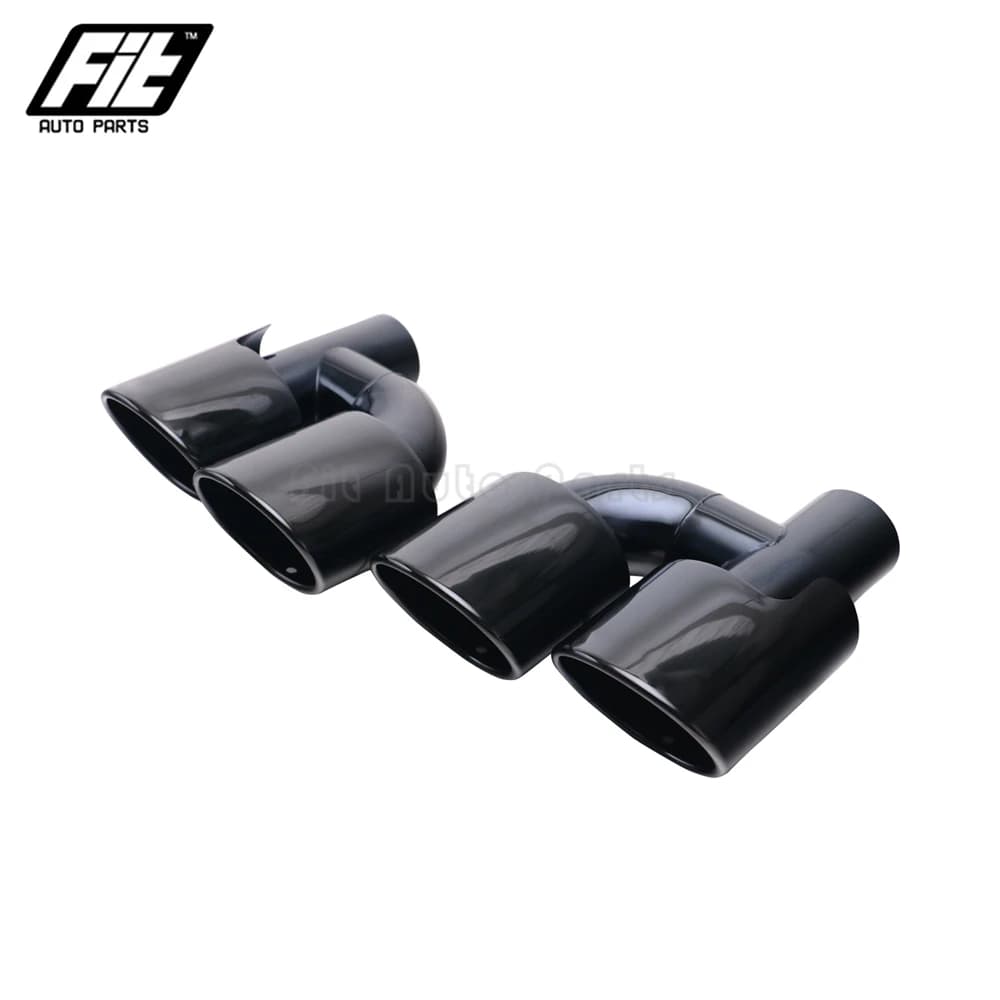1 pièces en acier inoxydable 63mm entrée double embouts d'échappement voiture ovale silencieux carto