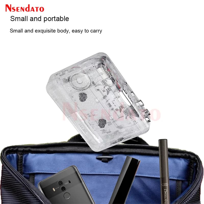 Lecteur de cassette USB transparent portable, convertisseur audio musical en MP3 pour PC, lecteur de
