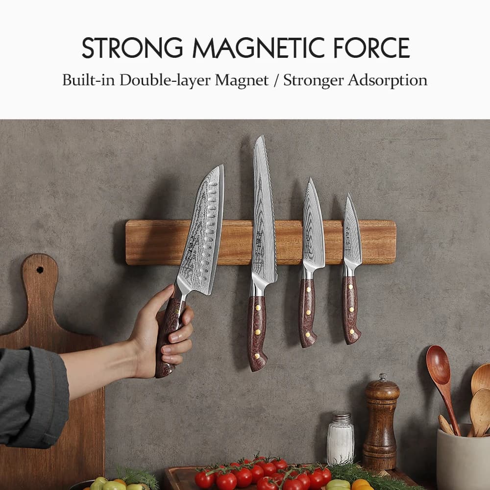 Hezhen porte-couteau magnétique 400mm accessoires de cuisine couteaux en bois outils de rangement bo