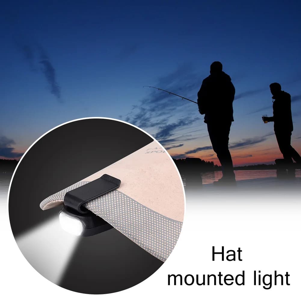 Mini 3LED lampe frontale extérieure chapeau pince phare Camping lampe frontale Mini tête avant lumiè