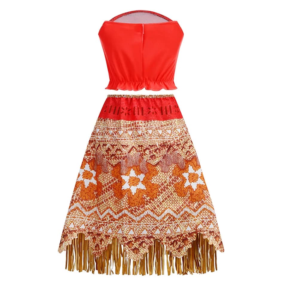 Robe Disney Moana pour enfants filles, princesse Vaiana, Cosplay, carnaval, couvre-chef de fête d'an