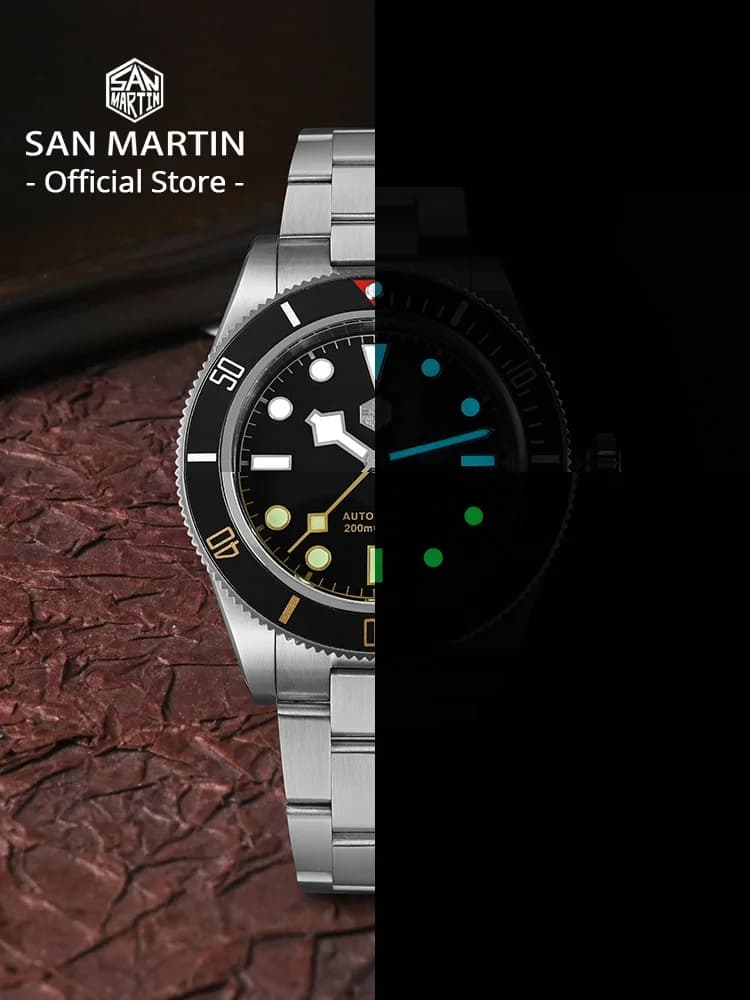 San Martin – montre de plongée rétro de luxe pour hommes, 40mm BB58, NH35, automatique, mécanique, s