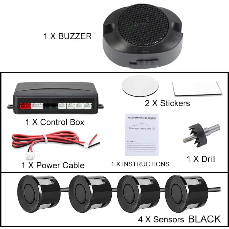 Capteur de stationnement Parktronics 12 couleurs, capteur plat 22 mm, radar de recul, alarme sonore