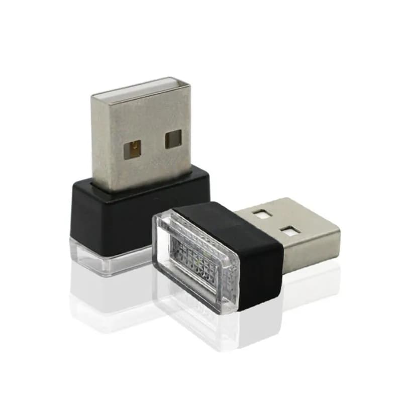 7 couleurs Mini USB veilleuse LED modélisation lampe de nuit pour voiture lumière ambiante néon inté