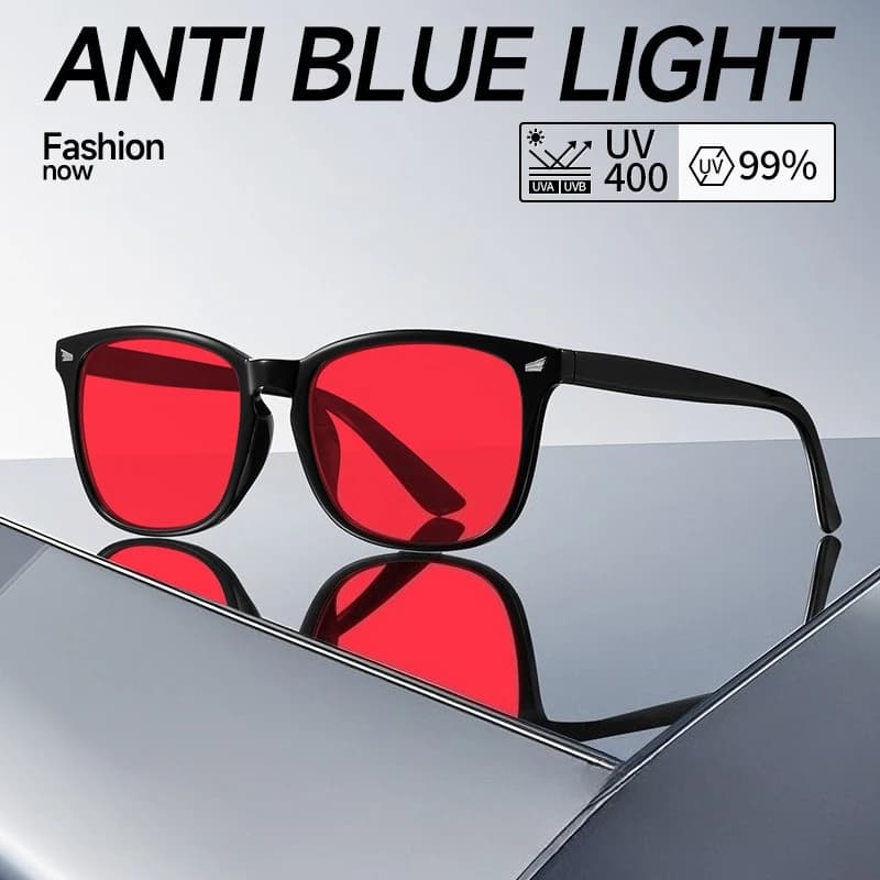 Lunettes Anti-lumière bleue avec lentilles teintées rouges, meilleur sommeil, filtre à lentille roug