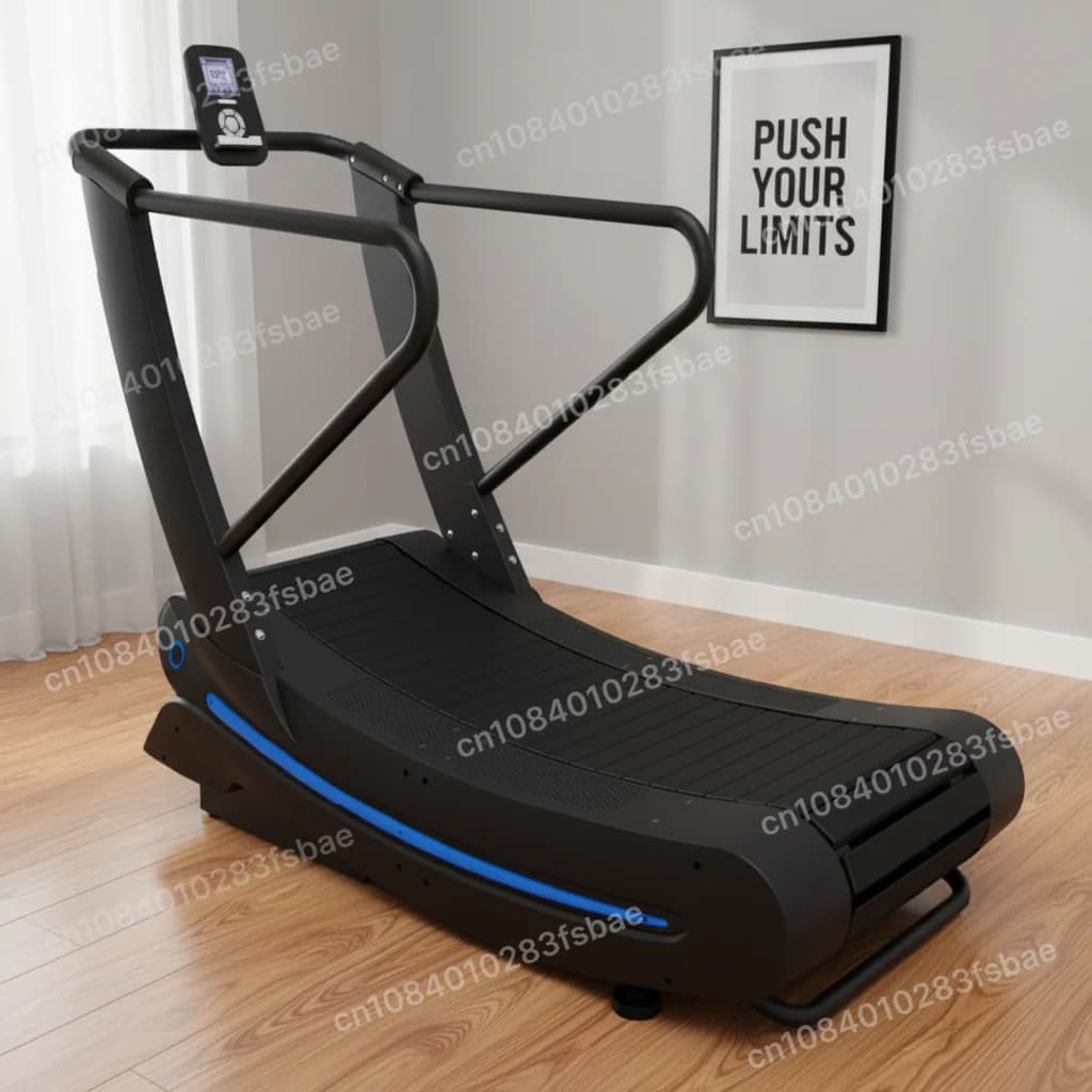 Tapis de course manuel incurvé non motorisé commercial, robuste, auto-alimenté, pour salle de sport 