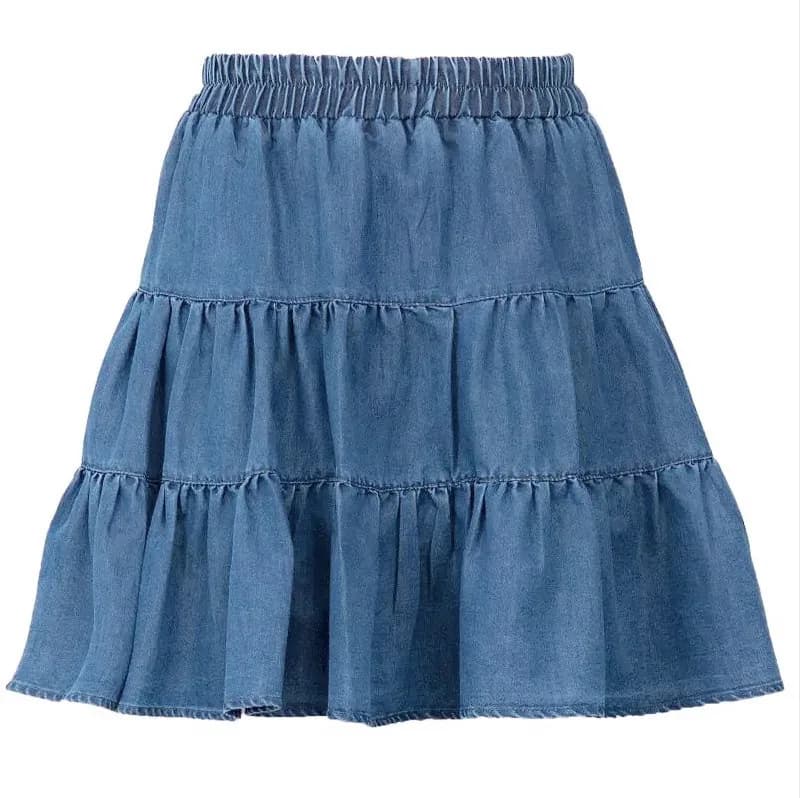 Jupe plissée mini sexy coréenne style Y2K pour femme, jupe en jean taille haute à volants, nouvelle 