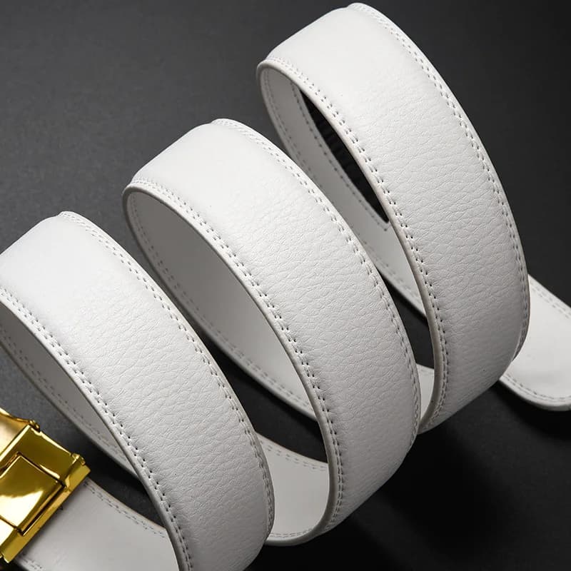 Ceinture en cuir de vachette automatique pour homme, ceinture double face, cuir véritable, chic, déc