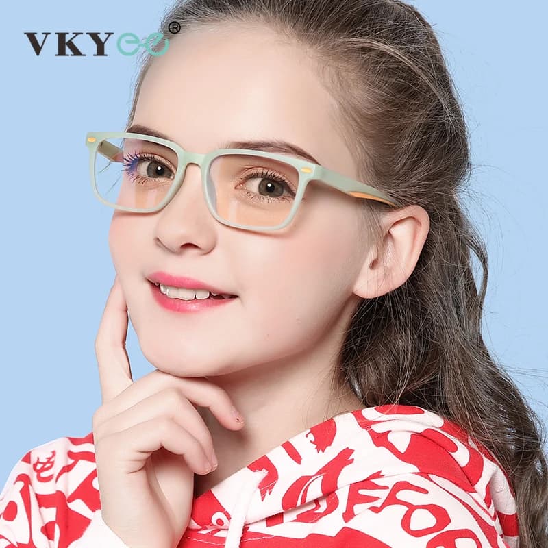 Lunettes carrées classiques KY TR pour enfants, couleur bonbon sucré, anti-lumière bleue, myopie, hy