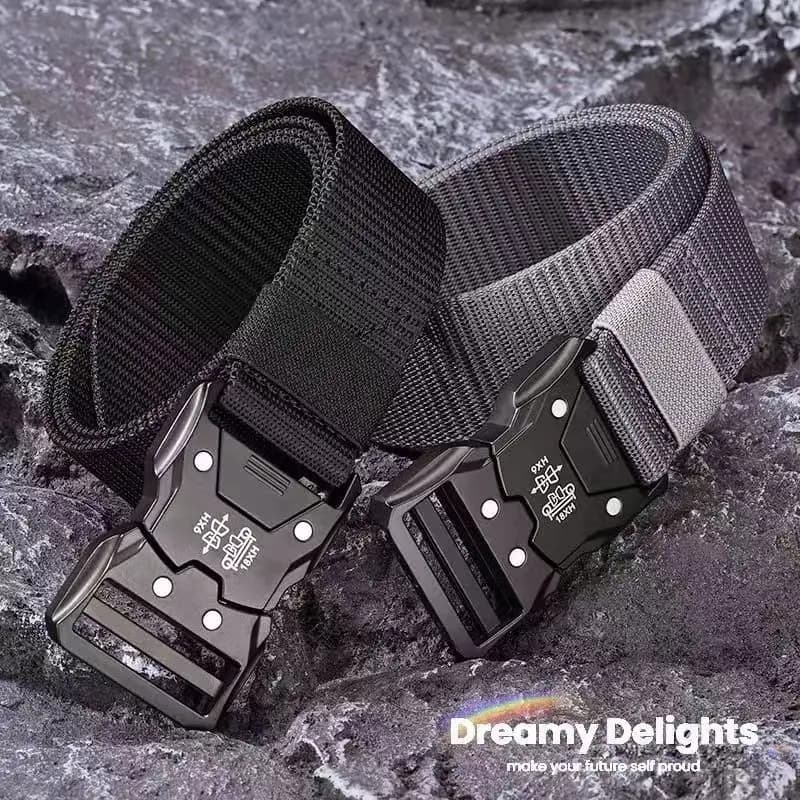 Véritable ceinture tactique noire à dégagement rapide pour hommes, boucle de ceinture d'extérieur à 