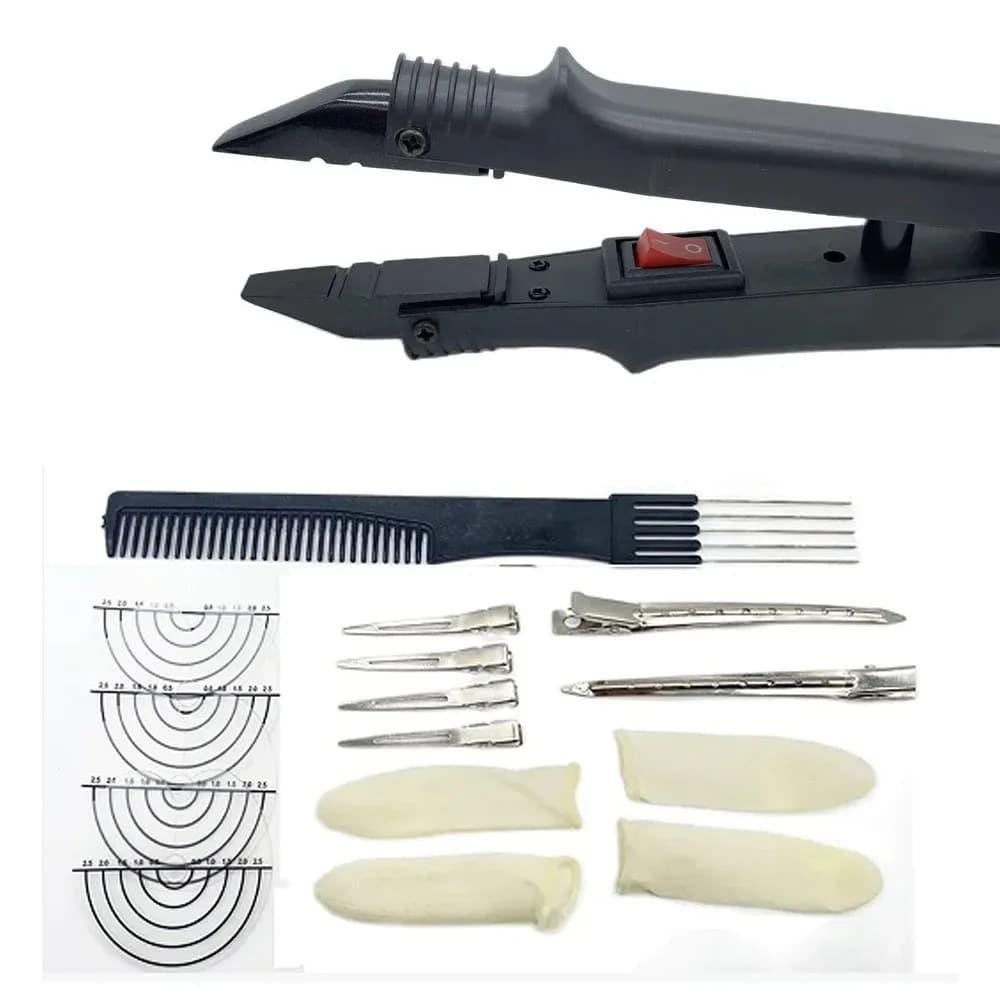 611B Extensions de cheveux Loof constantes pinces connecteurs de cheveux pointe plate Extension de c