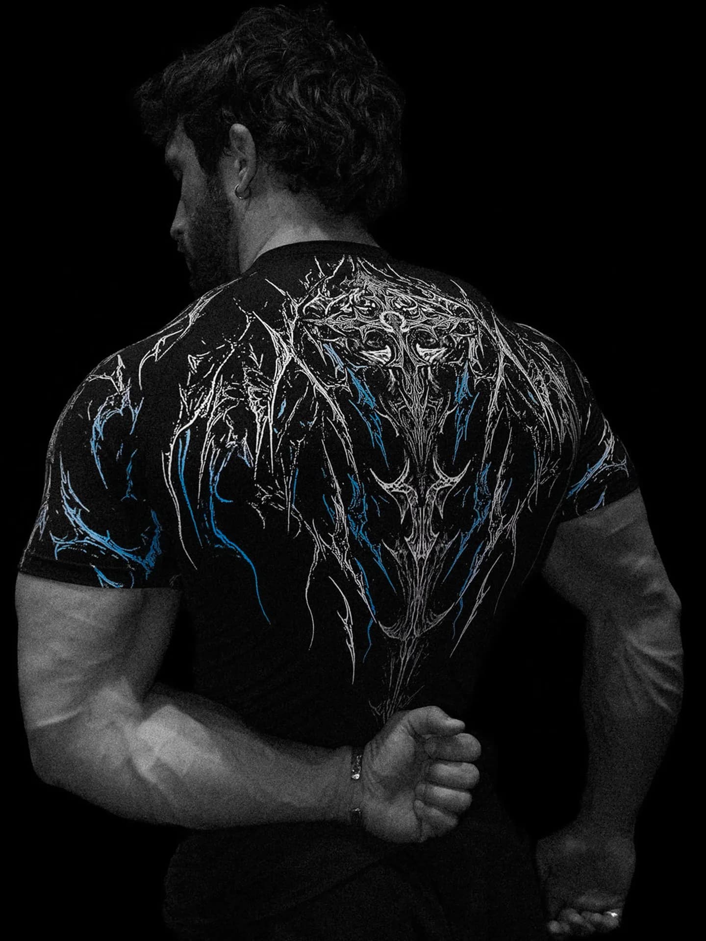 T-shirt de sport imprimé à compression à séchage rapide pour homme Dark Dragon Slayer, nouvelle coll