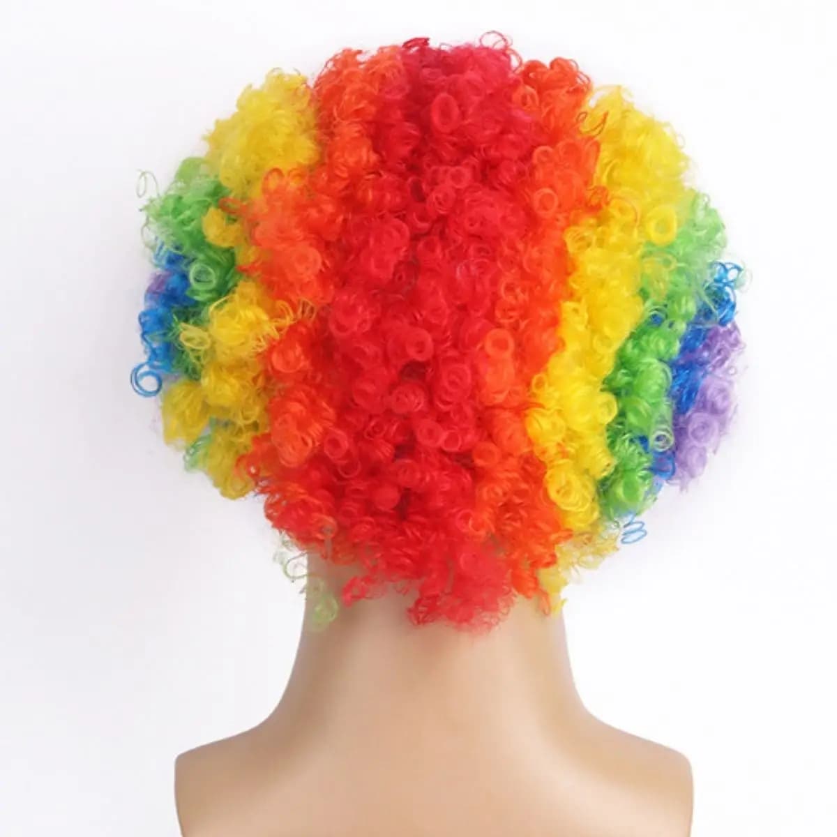 Perruque synthétique colorée et moelleuse de clown, résistante à la chaleur, pour la fête du poisson
