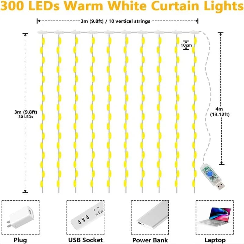Guirxiété lumineuse LED USB pour décoration de jardin, lampe de guirxiété de vacances, nickel é, mai