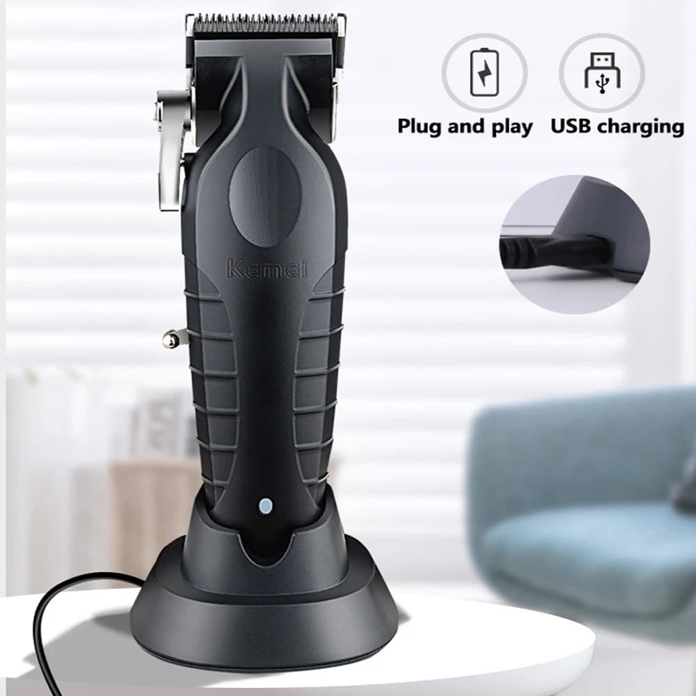 Kemei tondeuse à cheveux professionnelle pour hommes tondeuse à cheveux électrique sans fil réglable
