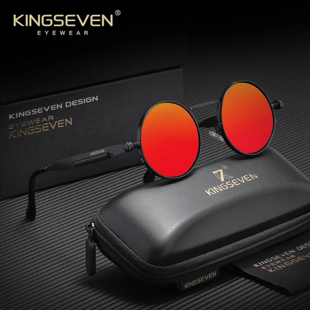 KINGSEVEN lunettes de soleil rondes polarisées hommes rétro Style Vintage femmes Steampunk lunettes 