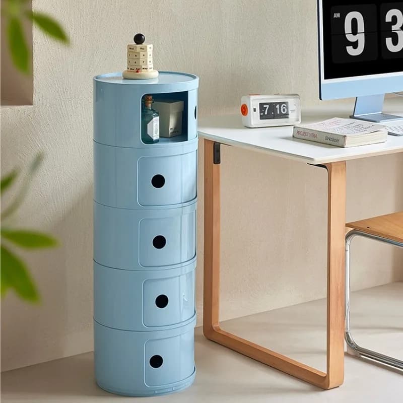 Armoire de oral et Nordique, Petite Armoire Ronde Moderne, Rangement en Plastique, Armoire Étroite, 