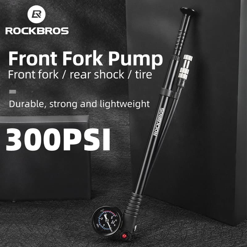 Pompe à air pour vélo ROCKBROS, pompe à fourche haute pression portable, jauge de pression pour four