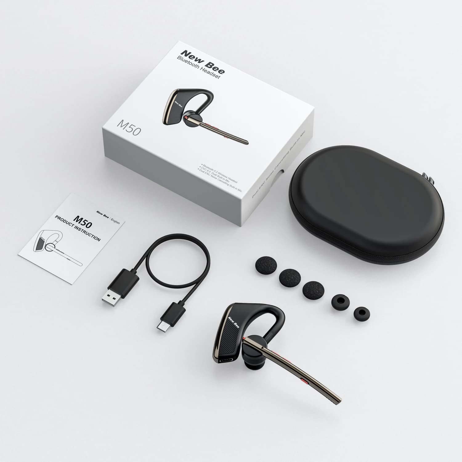 Nouveau Bee M50 Bluetooth casque sans fil écouteur écouteurs 24 heures de temps de conversation V5.2