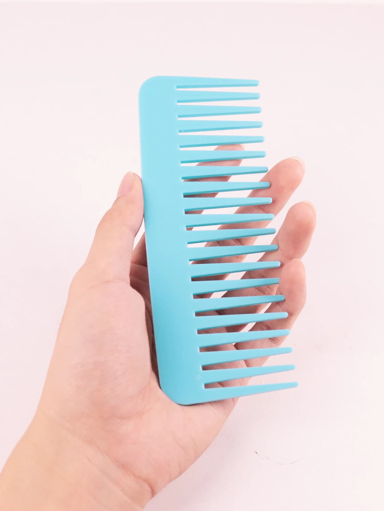 1 peigne de coiffure en plastique épais, résistant à la chaleur, antistatique à dents longues et à d