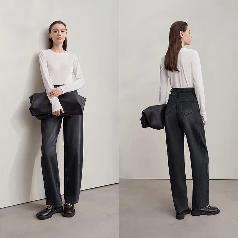 Jean décontracté Amii pour femme, nouvelle collection Printemps 2025, pantalon minimaliste rétro pol