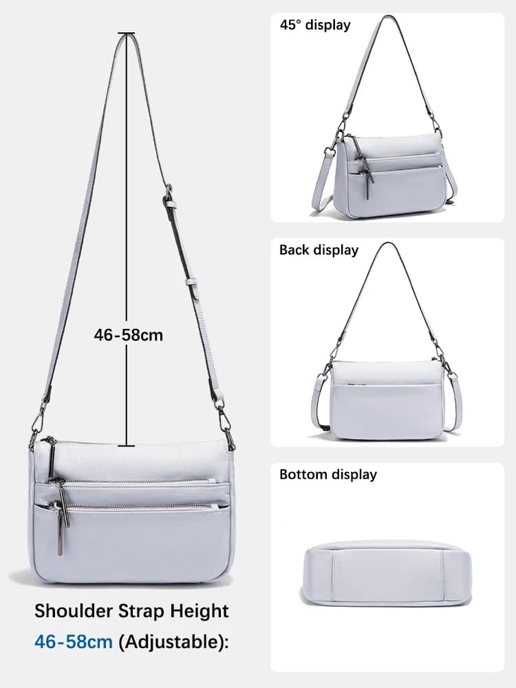Zency – petit sac à main simple pour femmes, en cuir véritable, grande capacité, sac à bandoulière d