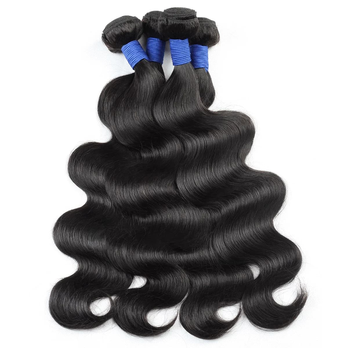 Extensions de cheveux humains brésiliens Remy non traités, ondulés, double épaisseur, 3 ou 4 paquets