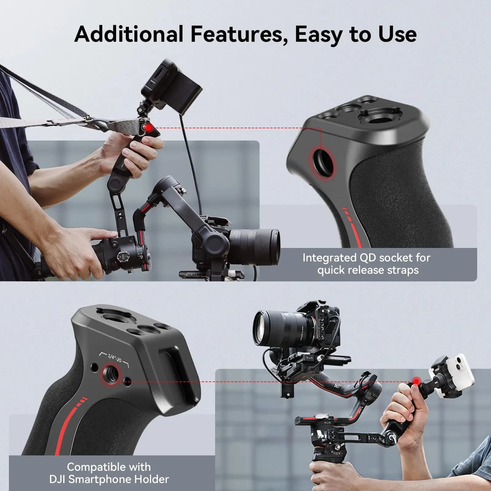 SmallRig-Poignée réglable pour DJI RS 2 / RS 3 / RS 3 Pro/RS 3 Mini / RS 4 Pro/RS 4, stabilisateur d