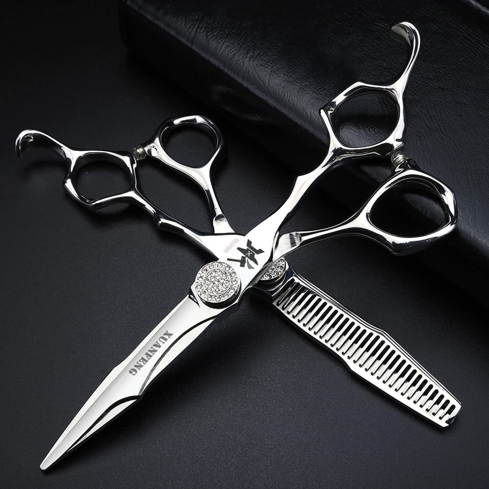 Ciseaux à cheveux artisanaux CNC 6 pouces, ciseaux de coupe et d'amincissement en acier japonais 440
