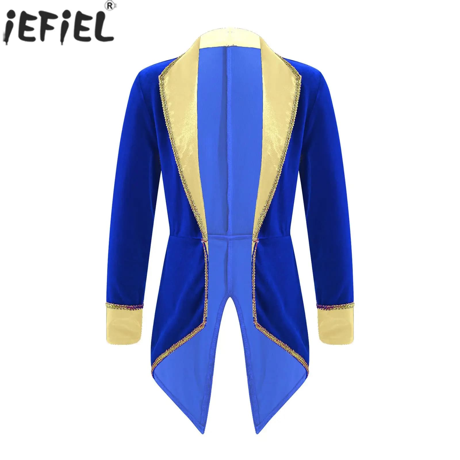 Costume de cirque pour enfants, maître de cérémonie ou magicien, veste longue à revers en velours, p