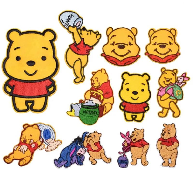 Dessin animé Winnie l'ourson Patch brodé fer sur jolis patchs en tissu brodé bricolage vêtement déco
