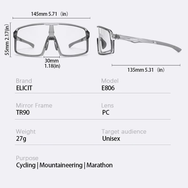 ELICIT lunettes de soleil photochromiques cyclisme lunettes de course sport montagne route vélo pour