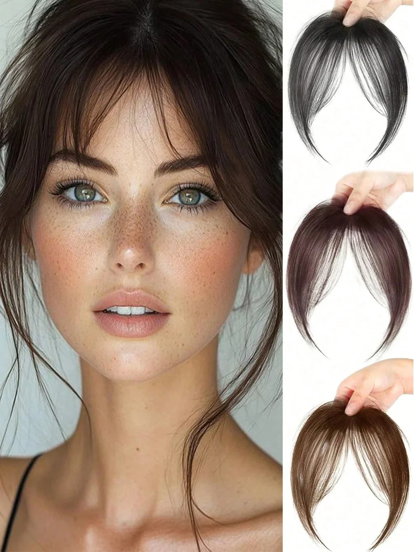 Synthèse perruque partie centrale frange Extensions de cheveux pince devant naturel sans couture fra