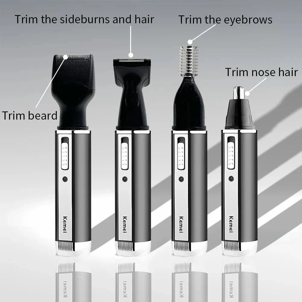 Kemei KM-6630 4 en 1 nez sourcils cheveux tondeuse à barbe rasoir électrique Rechargeable nez oreill