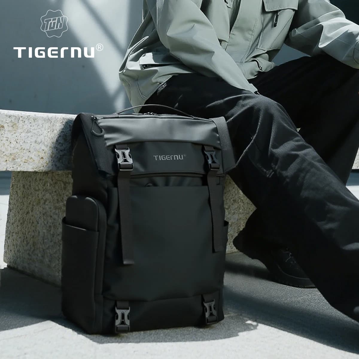 Tigernu voyage sac à dos mâle TPU sac à dos étanche hommes sacs extensible hommes sac à dos sacs d'a