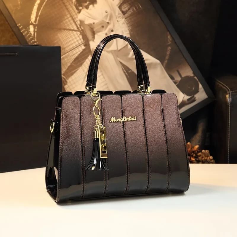 2025 nouvelle mode polyvalent Patchwork Sac à main femmes maman brillant en cuir Sac à bandoulière p