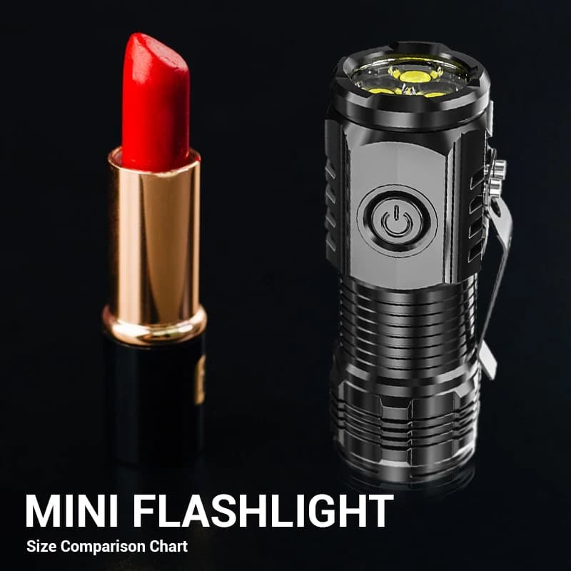 Mini lampe de poche 3LED Super brillante, avec Clip pour stylo et aimant arrière, batterie intégrée,
