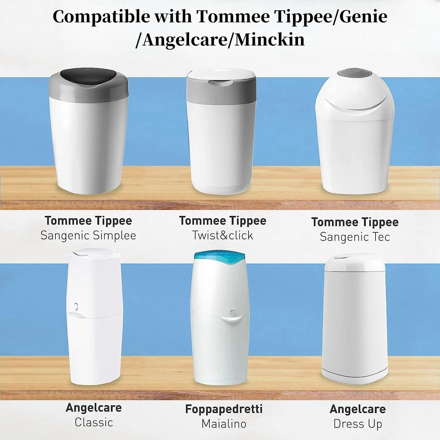 Sacs de recharge de poubelle à couches pour Sangenic Tommee Tippee, sacs de recharge pour génie, rec
