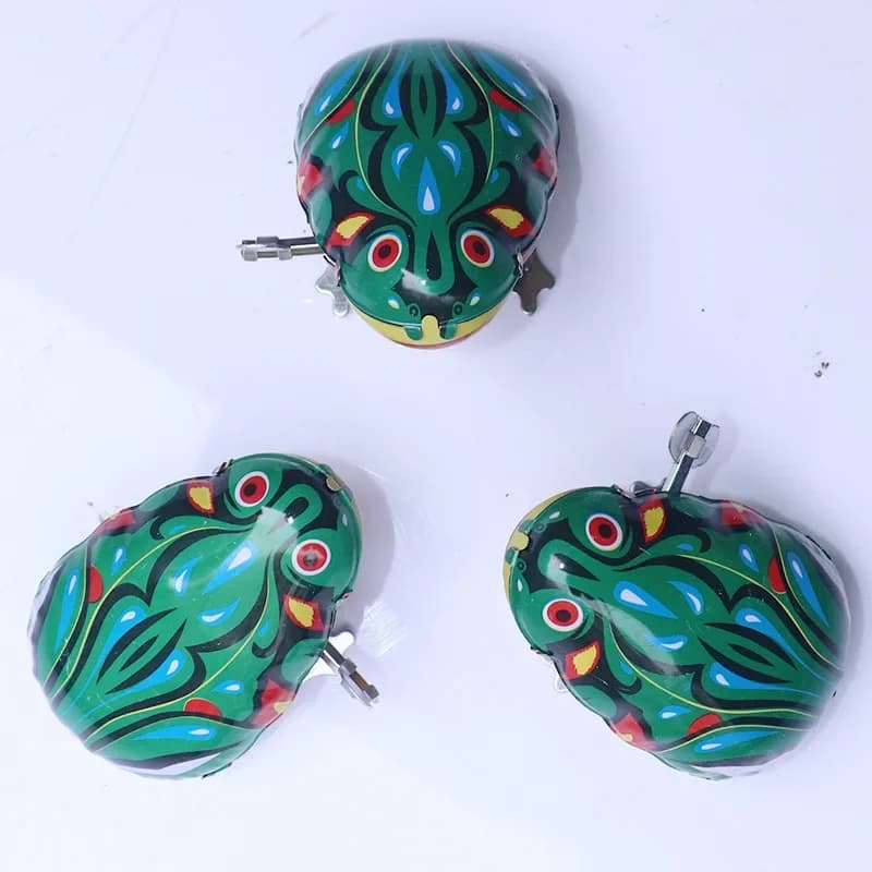 Jouet classique à remonter en étain, grenouille sauteuse, jouet vintage pour enfants, jouet éducatif